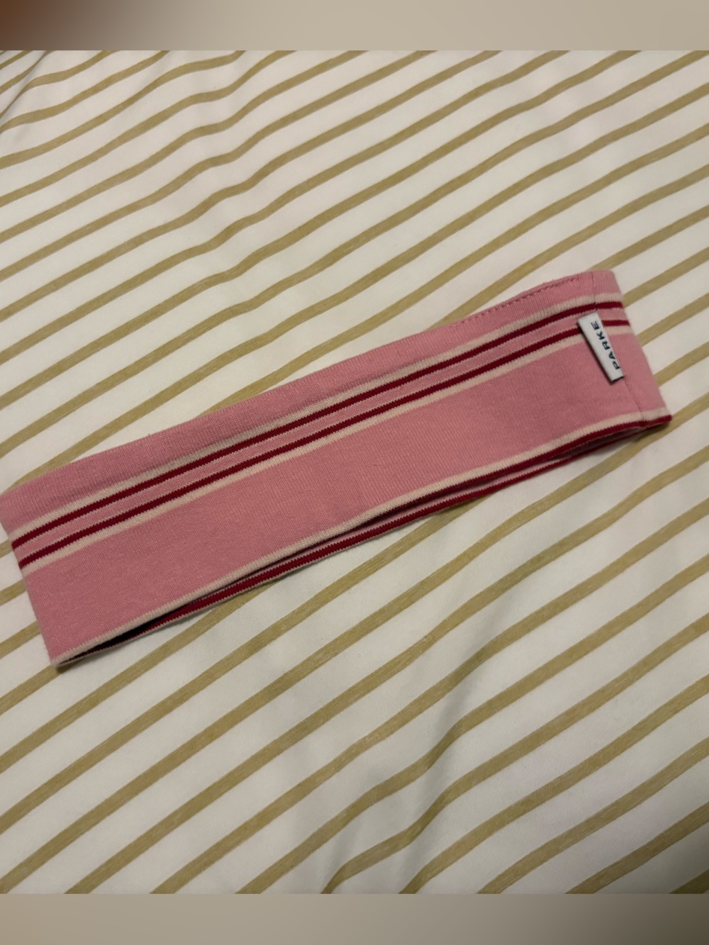 ARKET Pink Cotton Blend Headband with Striped Detail